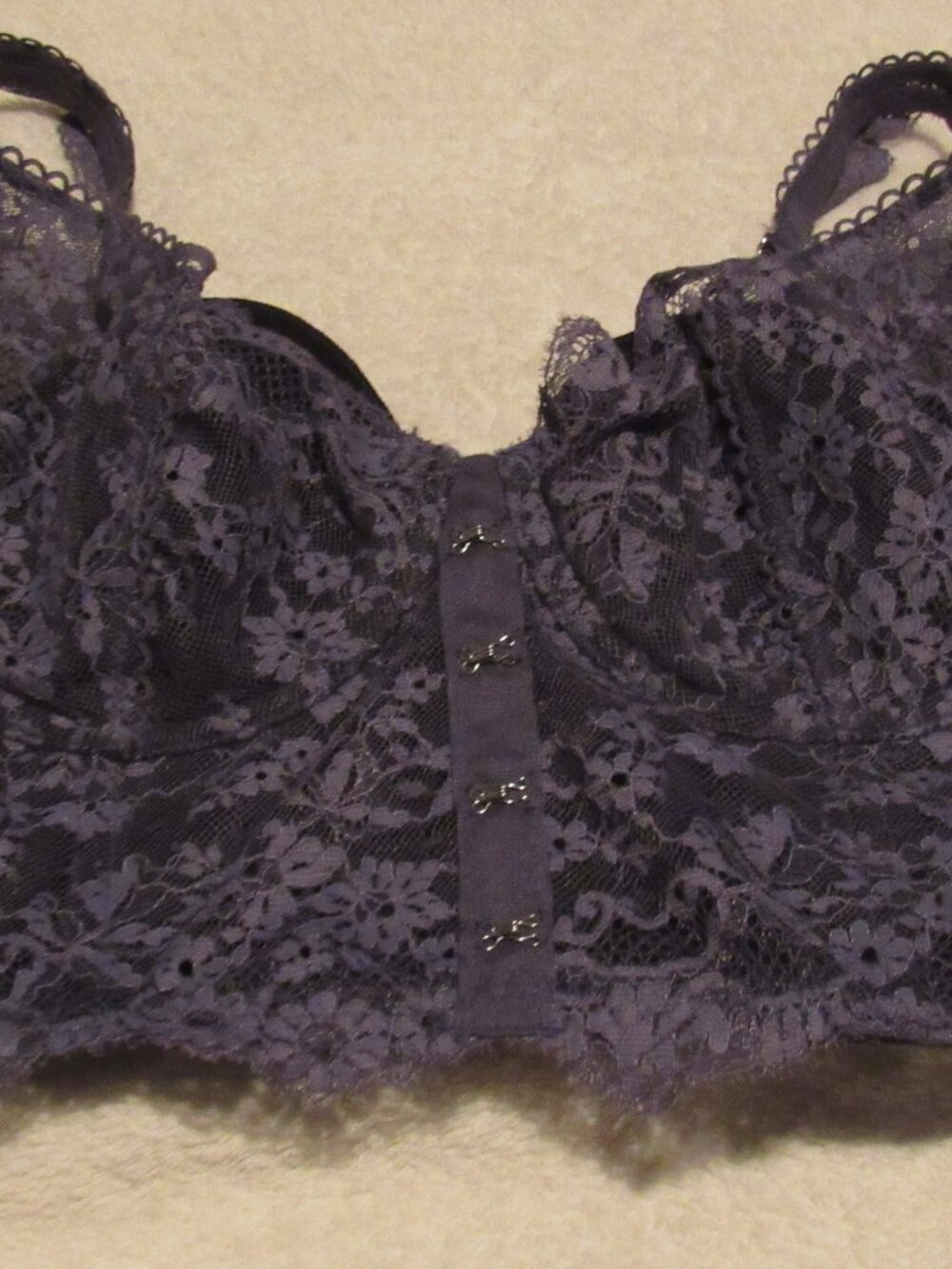 Victoria's Secret Blue long lace Bralette or bustier Size 32D USED
